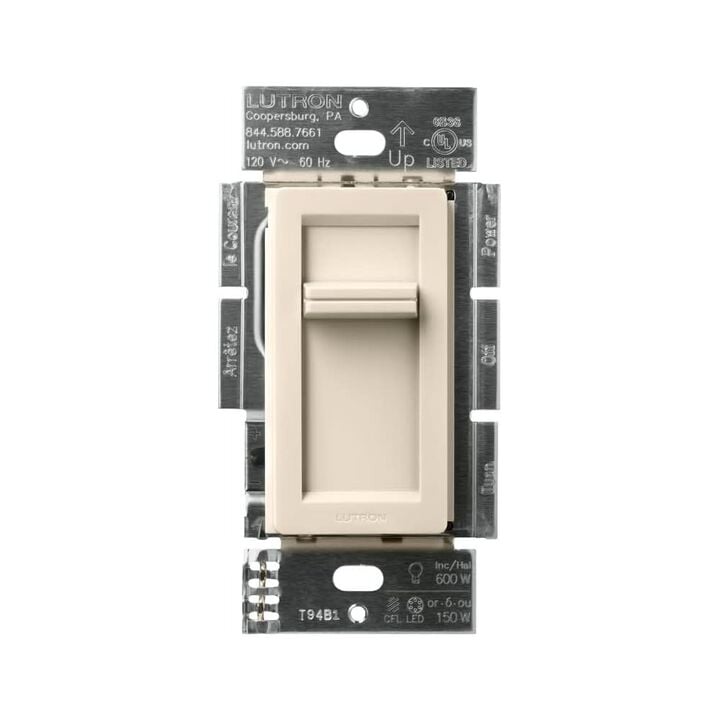Lutron Lumea 120V 150W 1P Gloss Light Almond Slide Dimmer Switch, large image number 2