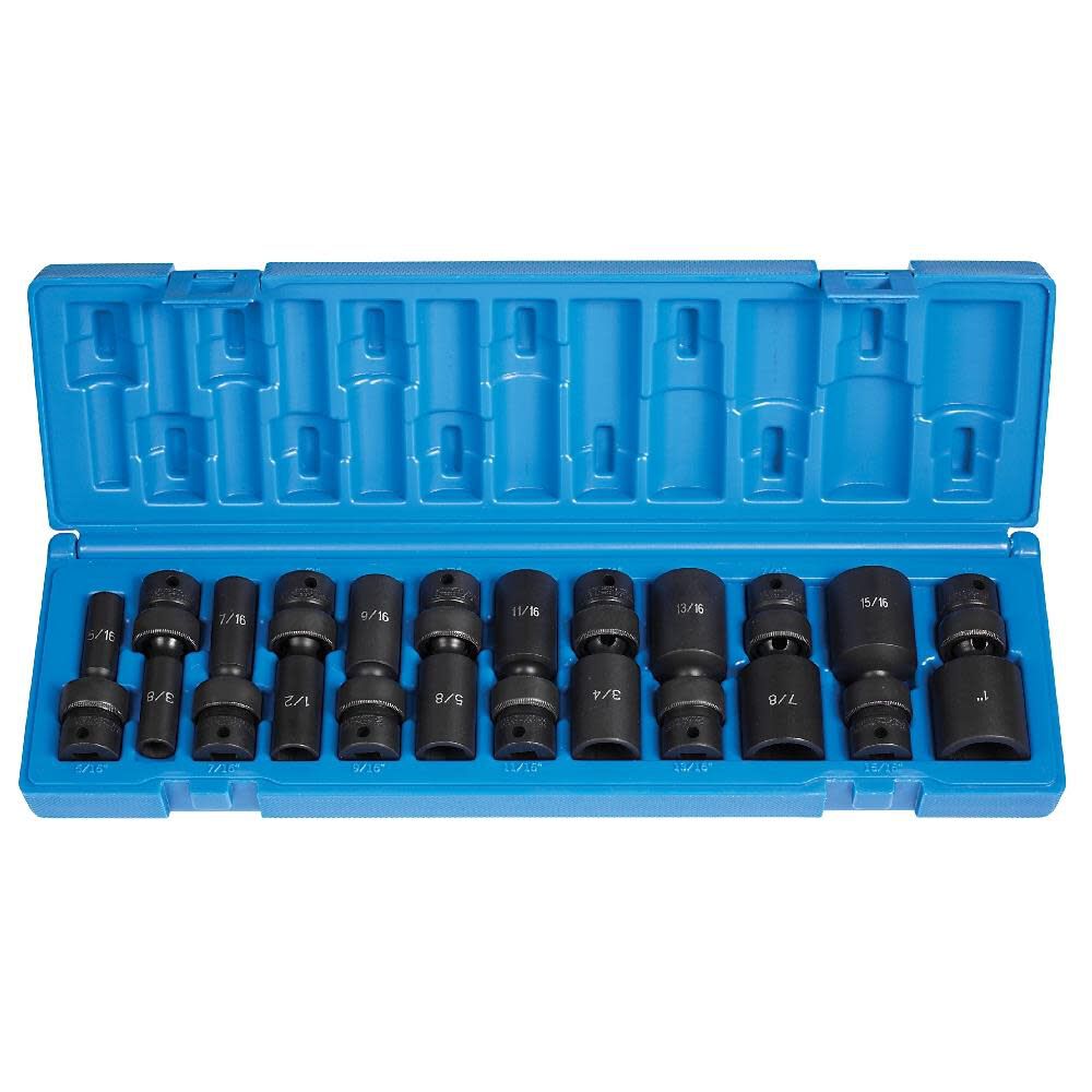 Grey Pneumatic 3/8in Drive Deep Length Universal Set, large image number 2