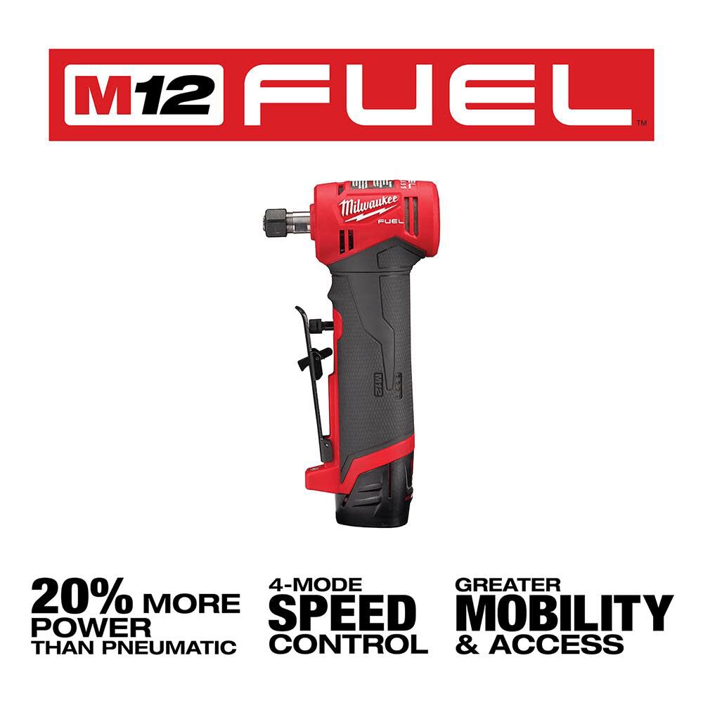 Milwaukee M12 FUEL Right Angle Die Grinder 2 Battery Kit, large image number 3