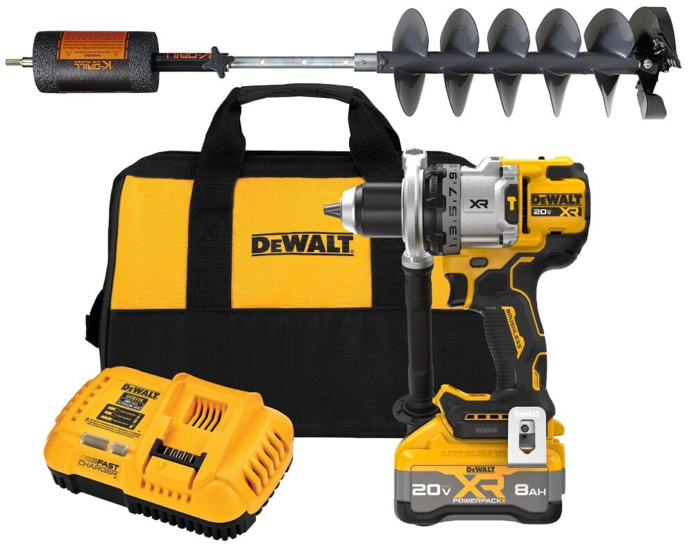 Take your ice fishing to the next level with the K-Drill EXT Ice Auger and 20V MAX XR Brushless Cordless Hammer Drill Bundle. The K-Drill EXT comes