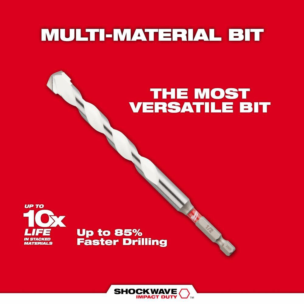 Milwaukee SHOCKWAVE Drill Bit Carbide Multi Material, 1/2 Inch x 6 Inch, large image number 5