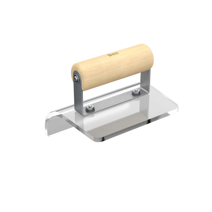 Bon Tool 6 Inch X 5 Inch Blade Step Tool with Plexiglass Outside & 2 Inch Radius with Wood Handle