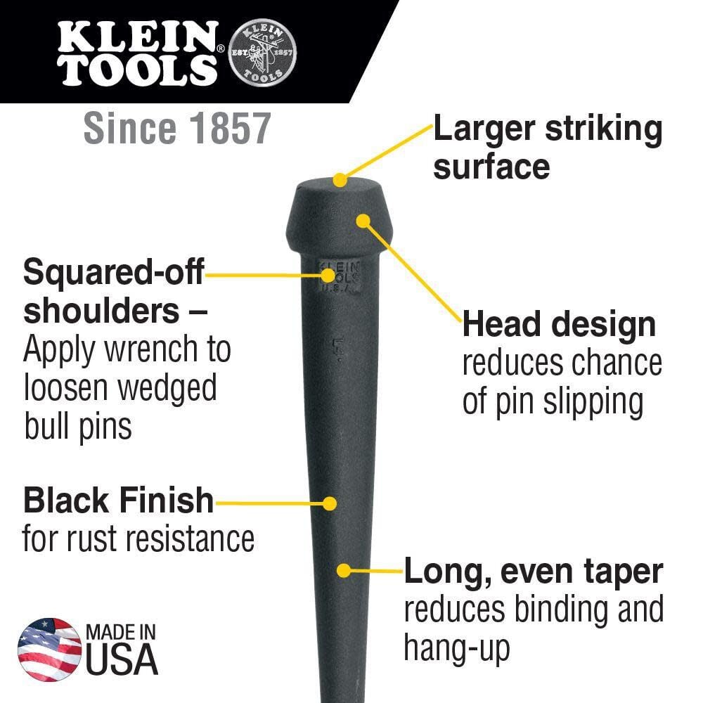 Klein Tools Broad-Head Bull Pin 10 In. long, large image number 2