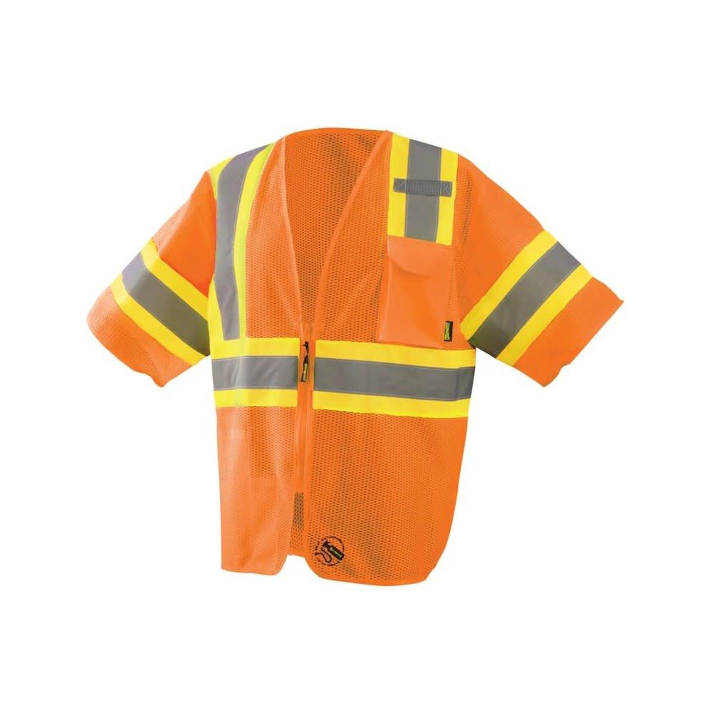 Occunomix Two-Tone Vest Orange Class 3 Self Extinguishing Large, large image number 1