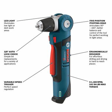 Bosch 12V Max 3/8 In. Angle Drill Kit, large image number 2