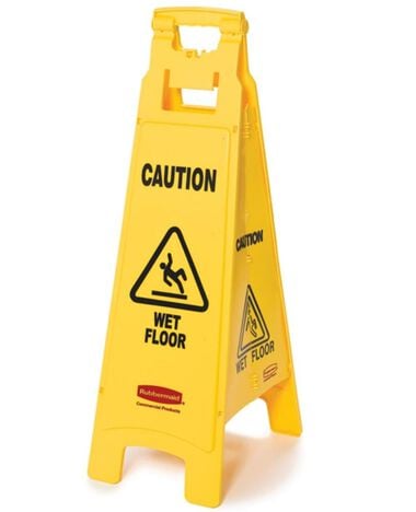 Rubbermaid Floor Sign with Caution Wet Floor Imprint 4-Sided