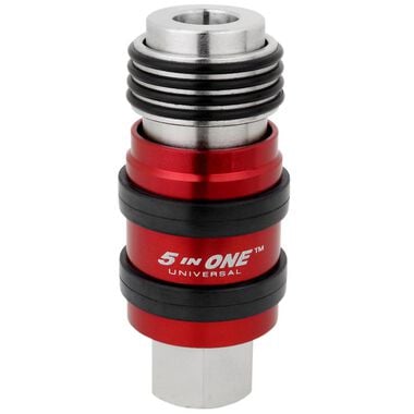 Milton 5 In ONE S-1752 Universal Safety Exhaust Quick-Connect Industrial Coupler 1/4in Body 3/8in FNPT