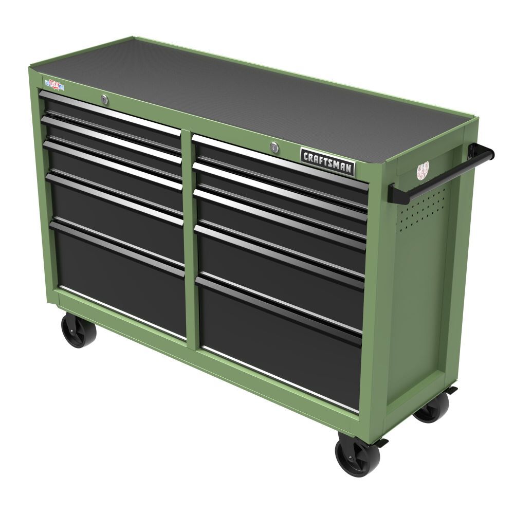 CRAFTSMAN S2000 52 Inch 8-Drawer Open Till Tool Chest Army Green, large image number 9