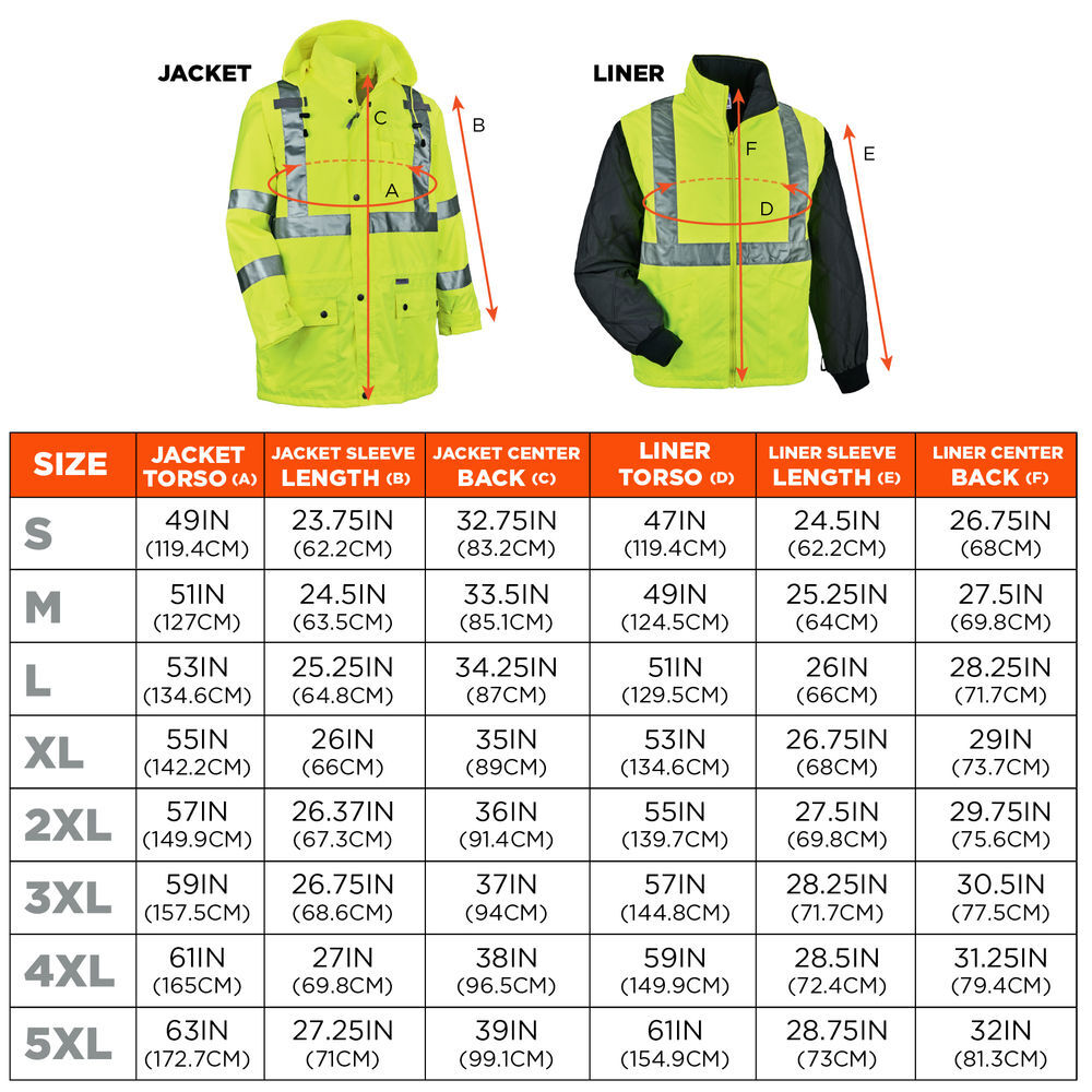 Ergodyne 4-in-1 Hi-Vis Winter Jacket Parka, Small, large image number 6