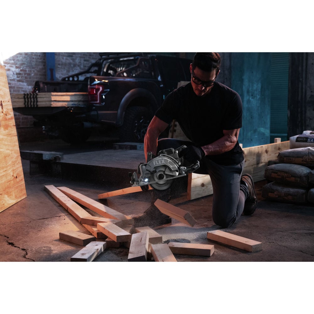FLEX 24V 7 1/4in Circular Saw Rear Handle Stacked Lithium Battery Kit, large image number 6