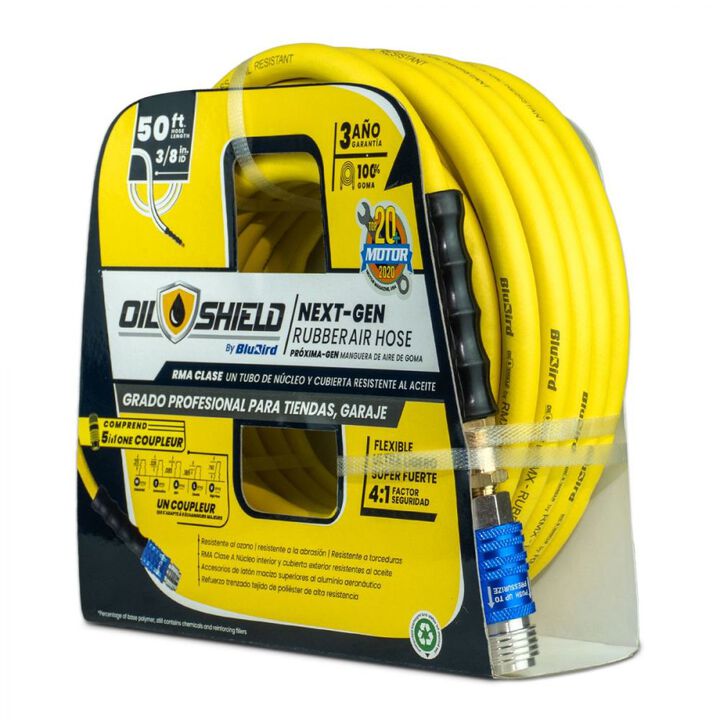 BluBird 3/8 Inch x 50 Ft RMA Class A Rubber Air Hose with 5-in-1 Coupler, large image number 4
