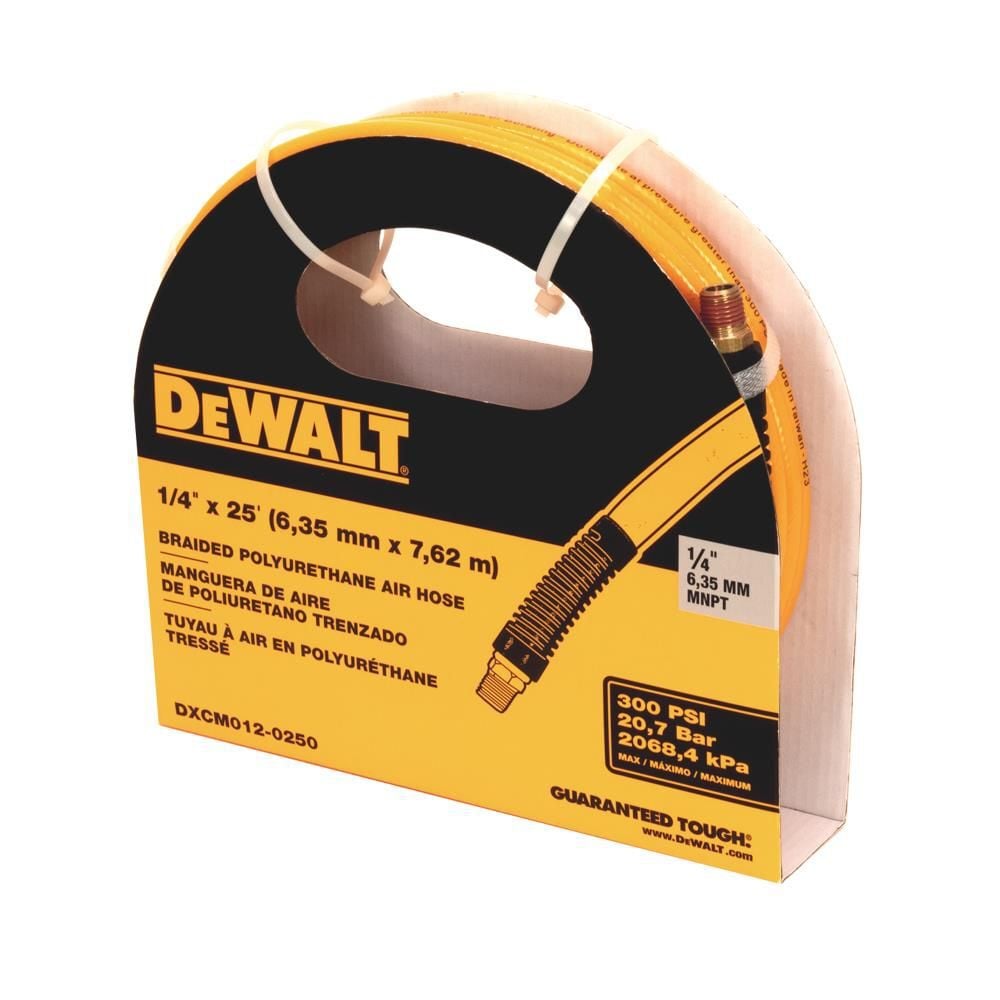 DEWALT 1/4 Inch x 25 Ft. Braided Polyurethane Air Hose, large image number 1