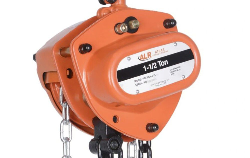 Atlas Lifting and Rigging ACH 1-1/2 Ton Chain Hoist 30 Ft. Lift with Overload Protection, large image number 2