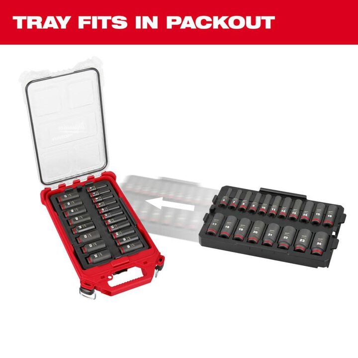 Milwaukee SHOCKWAVE Impact Duty Socket 3/8 Dr 19pc MM Tray Set, large image number 9