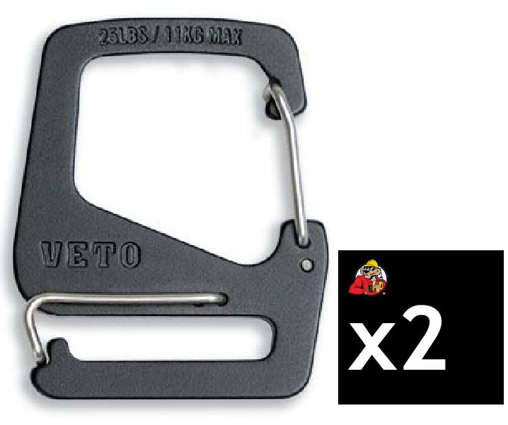 Veto Pro Pac 2 Inch Height Low Profile Luggage Carabiner Pack of 2 – ATB000011737