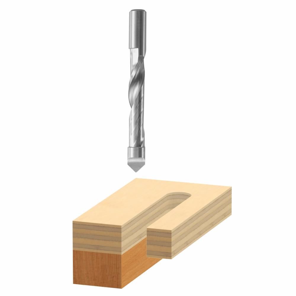 Bosch 1/4in x 5/8in High Speed Steel Pilot Panel Down Spiral Bit, large image number 1
