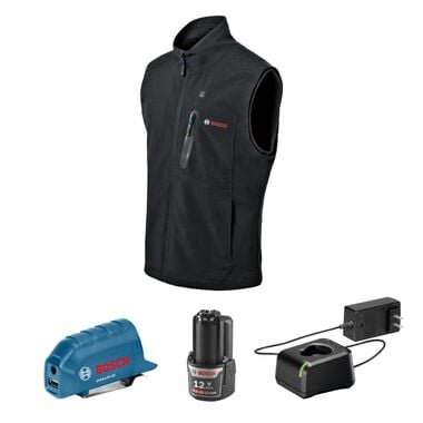 Bosch 12V Max Heated Vest Kit with Portable Power Adapter Size Large Factory Reconditioned, large image number 0