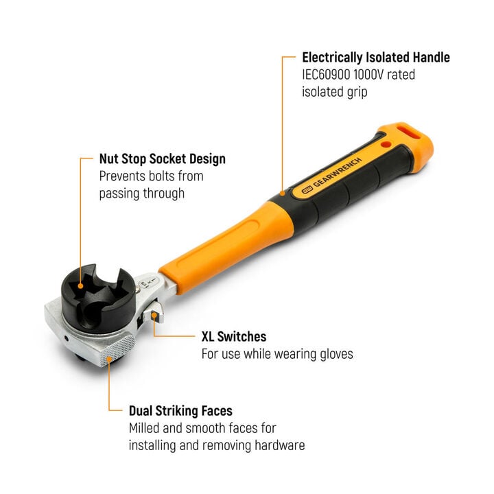 GEARWRENCH Lineman 5-in-1 Insulated Ratcheting Box Wrench, large image number 1