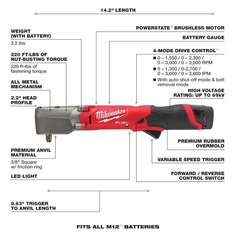 Milwaukee M12 Fuel 3 8inch Right Angle Impact Wrench Kit 2564 22 Simolary simolary.com 12