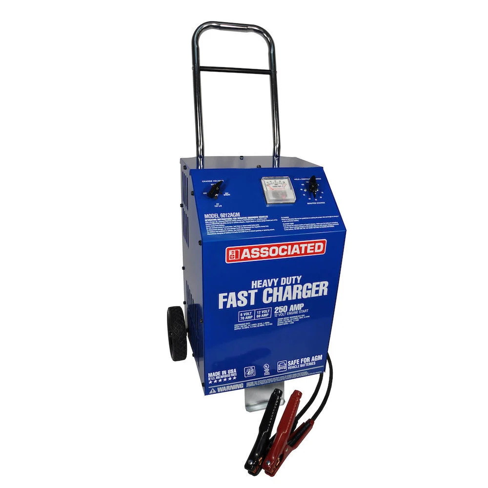 Associated Equipment 6/12V 70/60A Heavy Duty Wheeled Fast Battery Charger, large image number 1