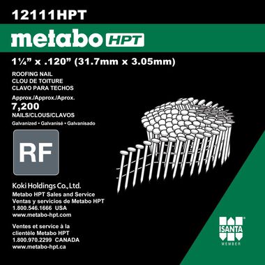 Metabo HPT 1-1/4 Inch Pneumatic Roofing Nails 7200 Count | 12111HPT, large image number 2