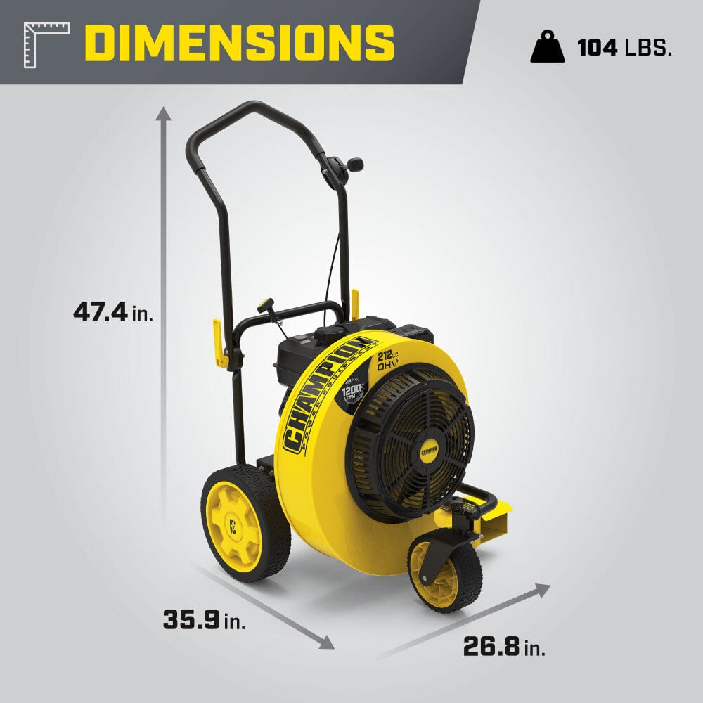 Champion Power Equipment 212cc 1200 CFM Walk Behind Leaf Blower, large image number 4