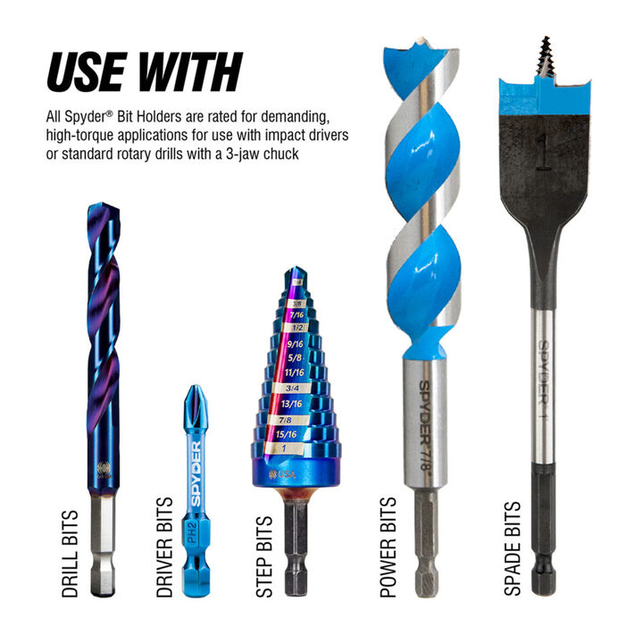 Spyder 6 Inch 1/4 Inch x 1/4 Inch Locking Impact Bit Driver Holder, large image number 4
