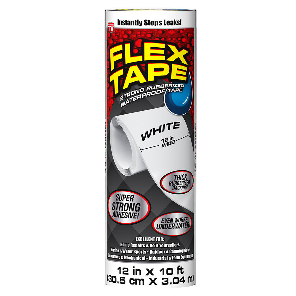 Flex Seal Flex Tape Rubberized Waterproof Tape 12 In. x 10 ft. - White  TFSWHTR1210 from Flex Seal - Acme Tools