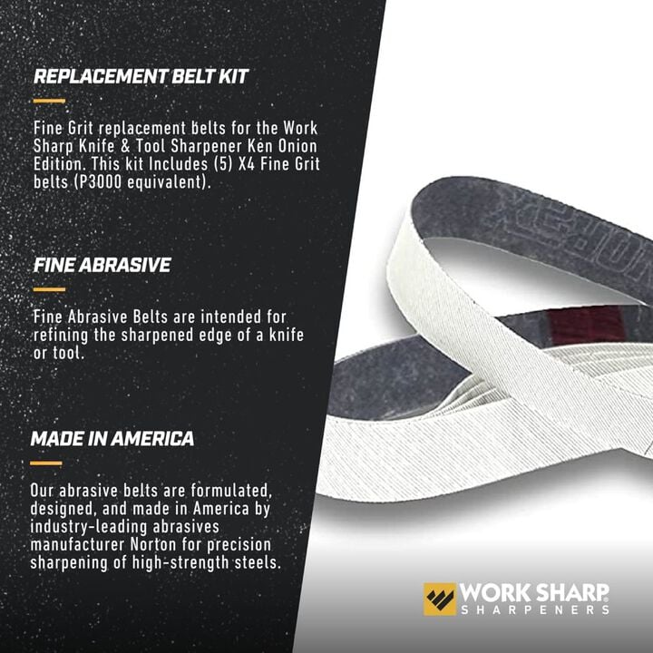 Work Sharp 3000 Grit Replacement Abrasive Belt Kit for Knife and Tool Sharpener, large image number 2