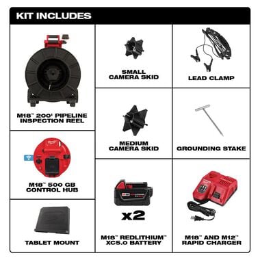 Milwaukee M18 200 ft Pipeline Inspection System Kit, large image number 1