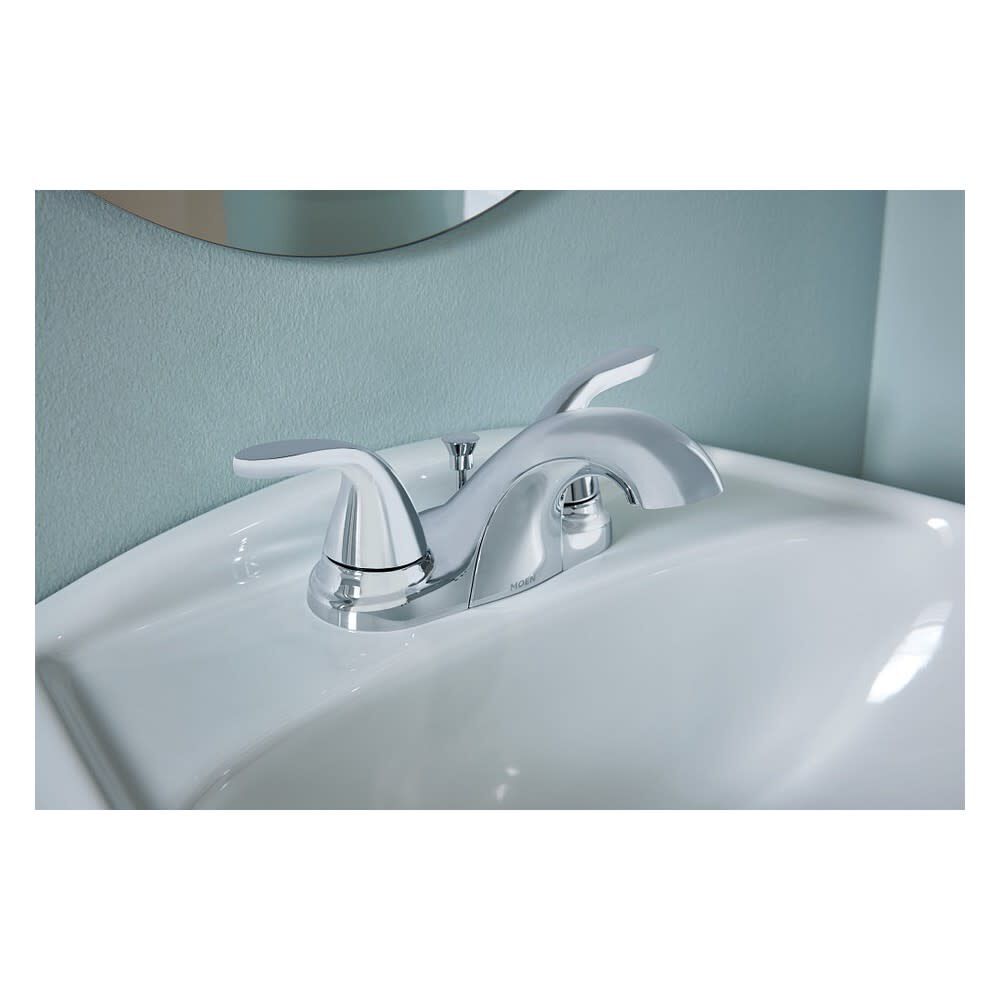Moen Adler Bathroom Faucet 4in Centerset 2 Handle Chrome LowArc 84603