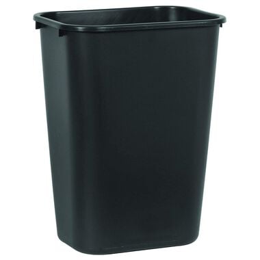 Rubbermaid 41 Qt Large Black Resin Rectangle Wastebasket