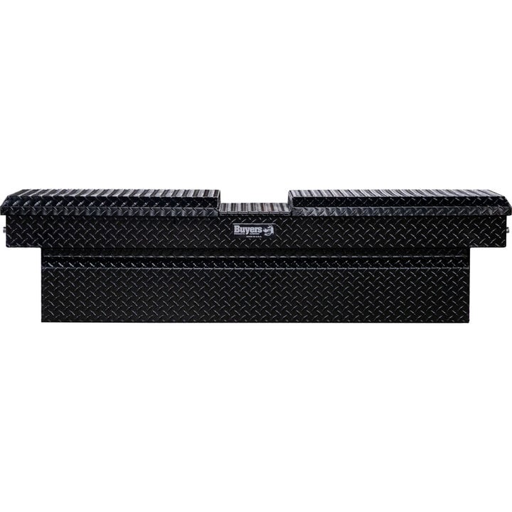 Buyers Products Company 23x27x71 Inch Gloss Black Diamond Tread Aluminum Gull Wing Truck Box, large image number 0