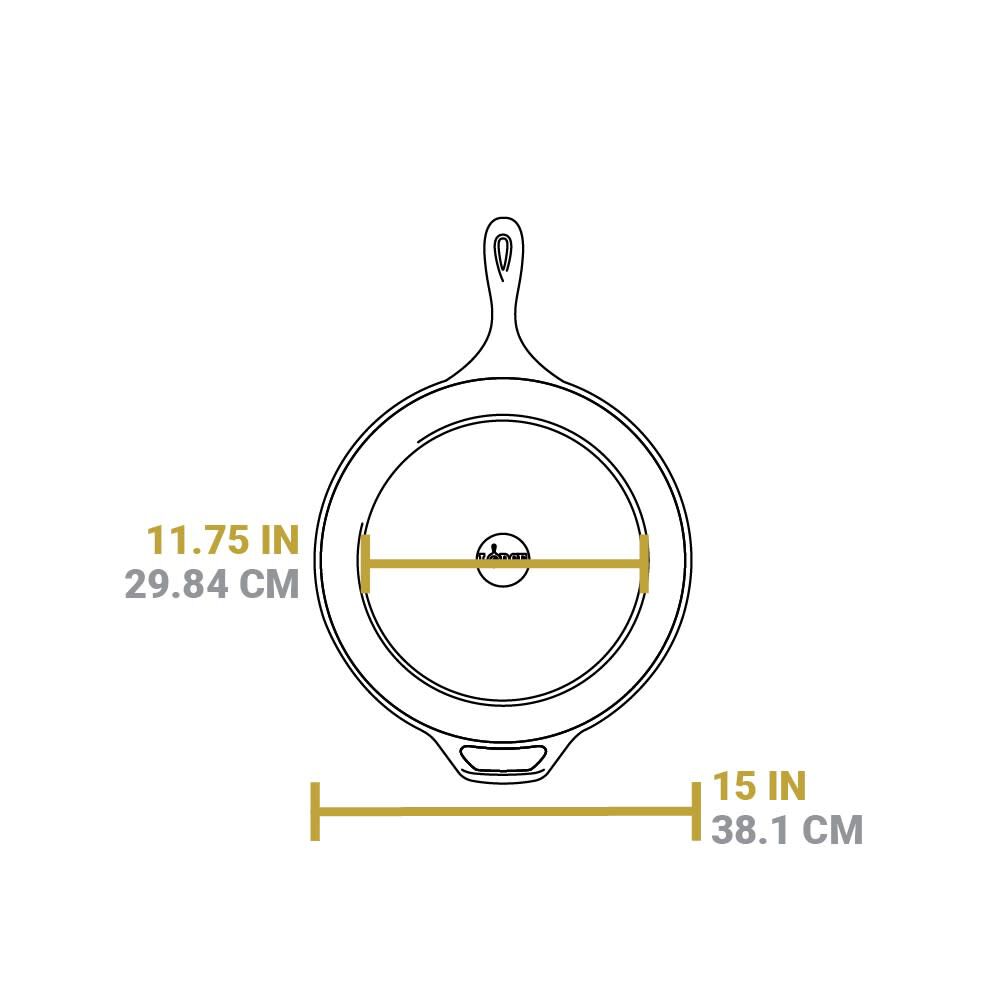 Lodge Cast Iron 15 Inch Black Cast Iron Seasoned Skillet, large image number 7