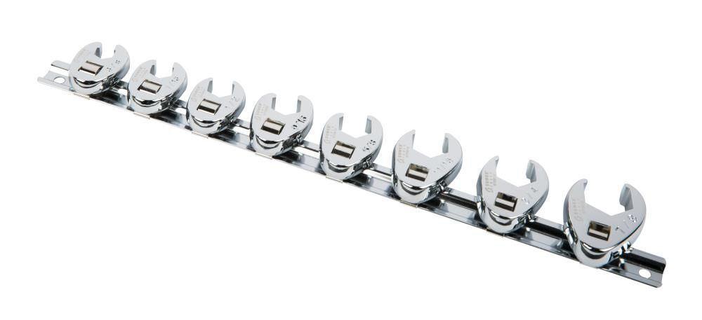 Sunex 3/8In Drive Fully Polished SAE Flare Nut Crowfoot Wrench 8pc Set, large image number 2