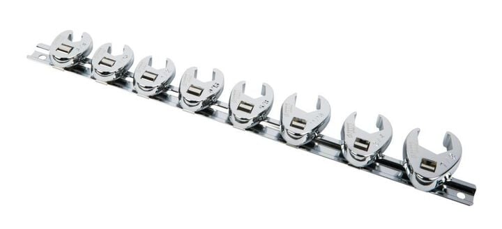 Sunex 3/8In Drive Fully Polished SAE Flare Nut Crowfoot Wrench 8pc Set, large image number 1