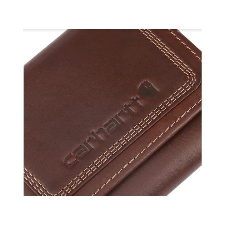 Carhartt Dark Brown Leather Trifold Wallet, large image number 4