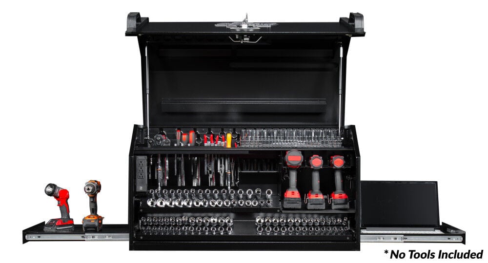 Extreme Tools PWS Series 41 Inch W x 24 Inch D Deluxe Extreme Portable Workstation Textured Black – PWS4124TXBK