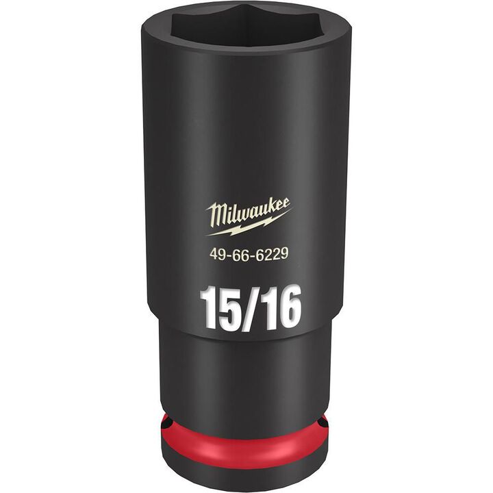 Milwaukee Impact Socket 1/2in Drive 15/16in Deep 6 Point