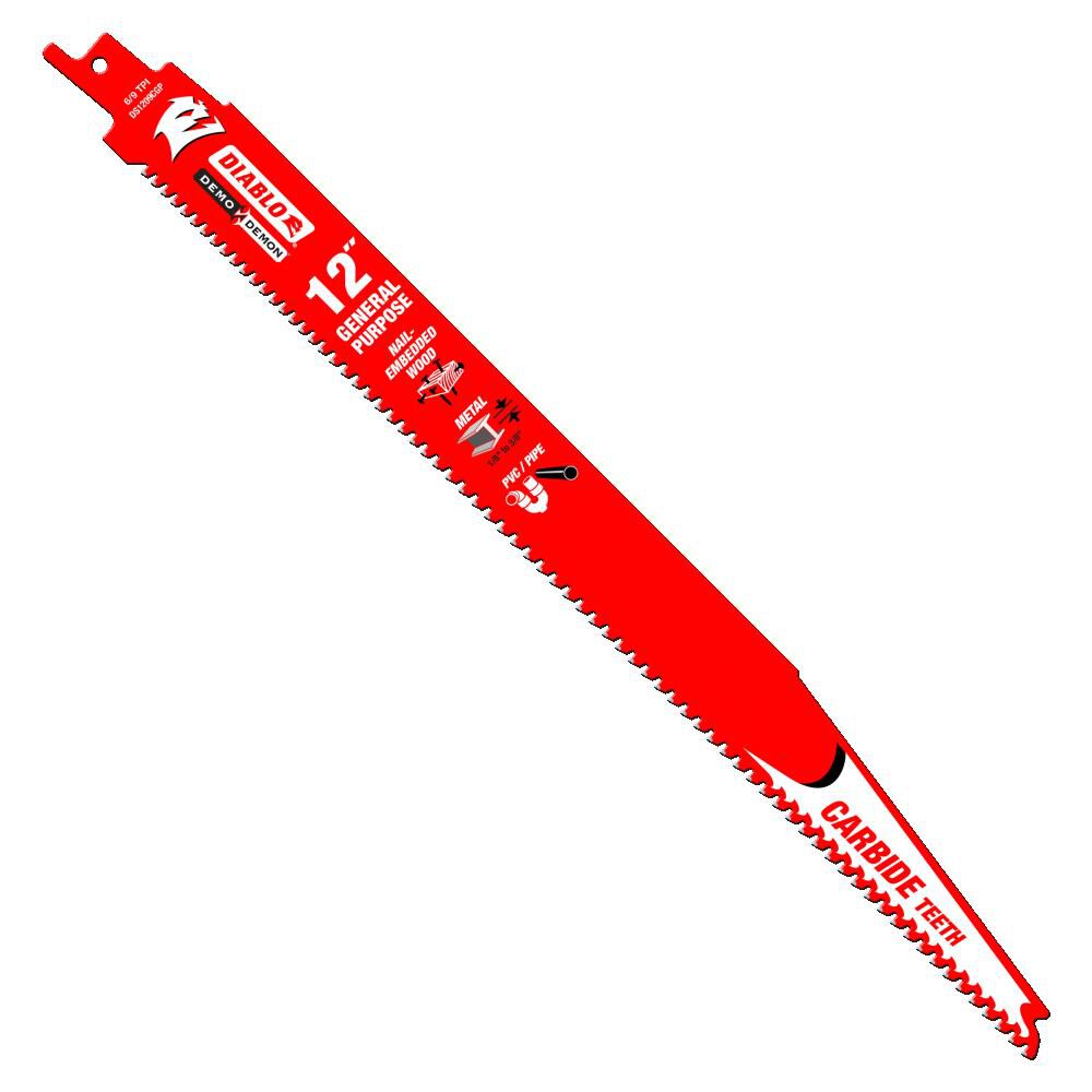 Diablo Tools 12in Demo Demon Carbide General Purpose Recip (10Pack