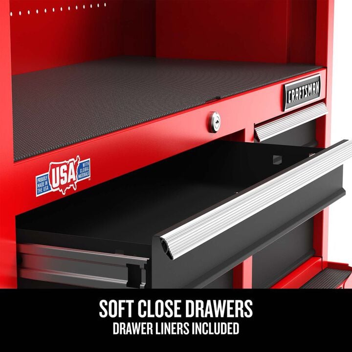 CRAFTSMAN S2000 26 Inch 5-Drawer Rolling Tool Cabinet, Red, large image number 4