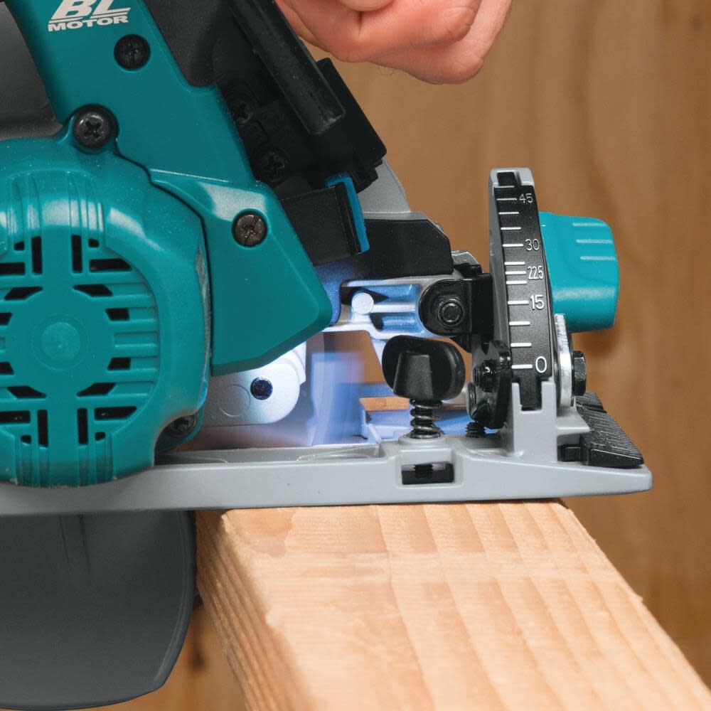 Makita 18V LXT Lithium-Ion Brushless Cordless 6-1/2 Inch Circular Saw (Bare Tool) & 64T Carbide-Tipped Ultra-Thin Kerf Saw Blade, large image number 7