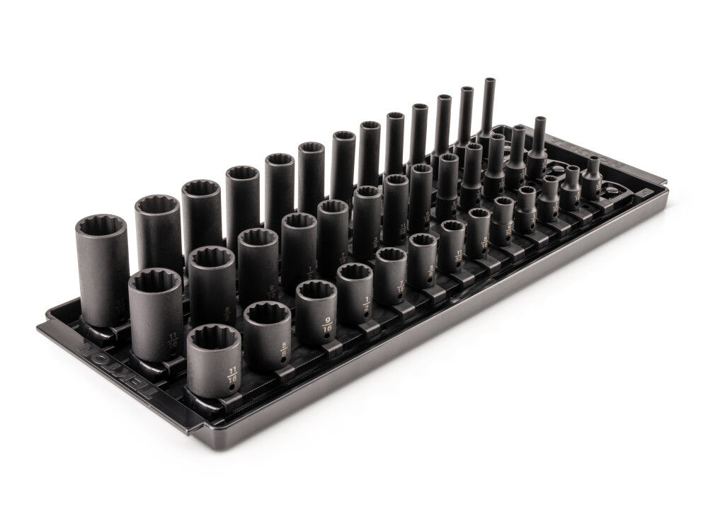 Tekton 1/4 Inch Shallow, Semi-Deep, Deep 12 Pieces Impact Sockets, 39 Pieces, large image number 1