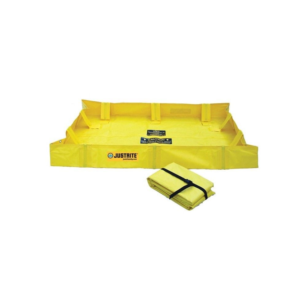 Justrite 119 Gallon Folding Spill Containment Berm 4 ft x 6 ft Yellow, large image number 1