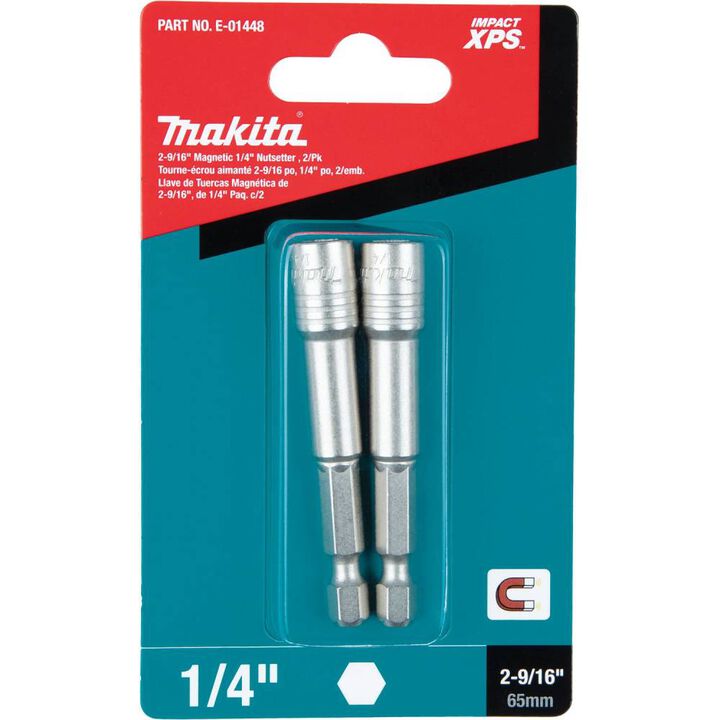 Makita Impact XPS 29/16 Inch Magnetic 1/4 Inch Nutsetter 2 Pieces, large image number 1