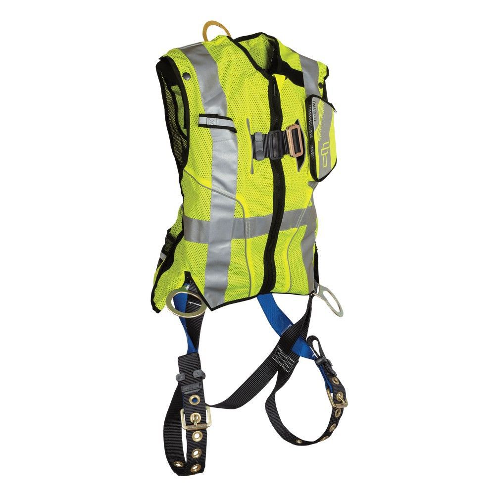 Falltech Hi Visibility Lime Class 2 Vest with Harness S/M, large image number 1