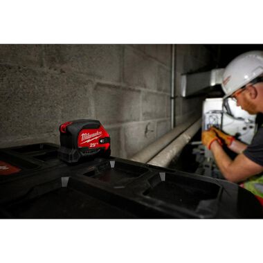 Milwaukee 25ft Wide Blade Magnetic Tape Measure with 100L Light, large image number 5