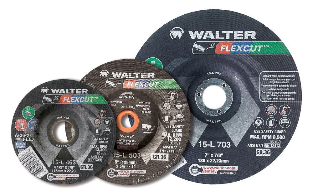 Walter 7 Inch FLEXCUT Grinder Wheel, 36 Grit, 25 Pieces, large image number 4