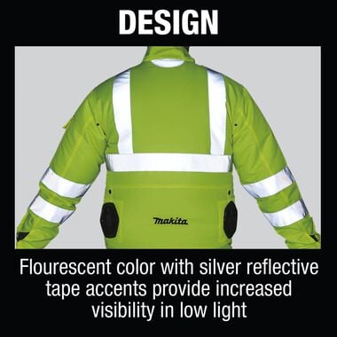 Makita 18V LXT Lithium-Ion Cordless High Visibility Fan Jacket Jacket Only (XL), large image number 4