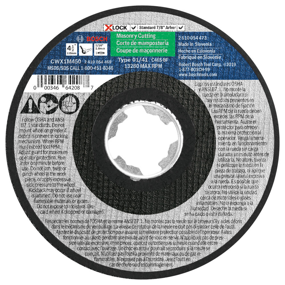Bosch 4 1/2 Inch X LOCK Abrasive Wheel, large image number 1